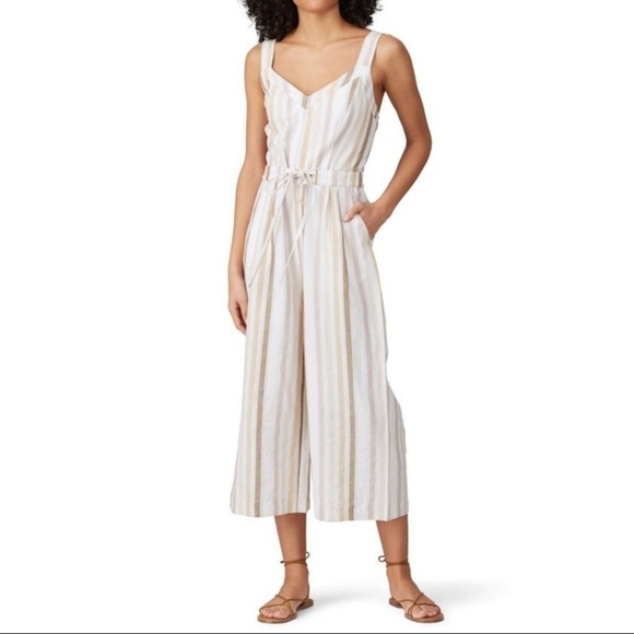 GREYLIN Lenox Multi Striped Linen Blend Jumpsuit - Picture 2 of 15